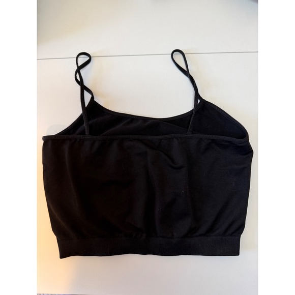 Nikibiki Black Seamless Cropped Camisole Spaghetti Strap Tank Top OS Made in USA - Picture 5 of 7